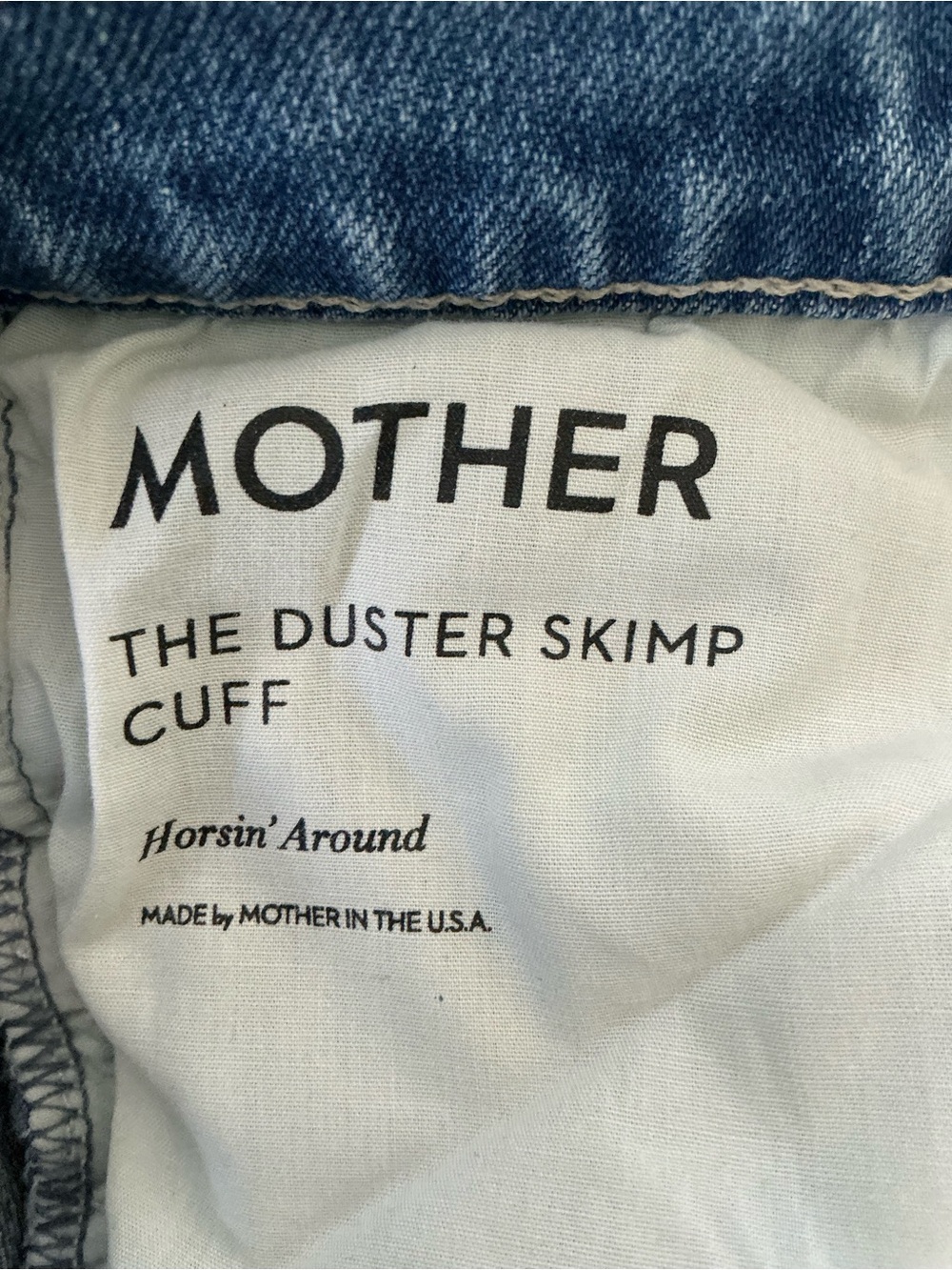 MOTHER SUPERIOR Jeans Duster Skimp Cuff Horsin’ Around Light Blue Size 27 - Picture 13 of 15